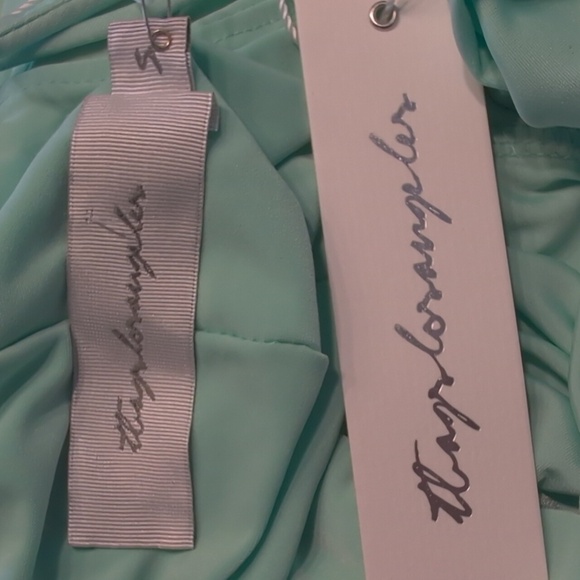 NWT T-BAGS‎ Los Angeles Domino Tie Front Maxi Dress in Mint Size Small - Picture 5 of 7
